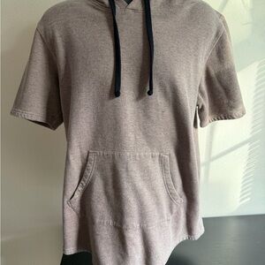 Brown Short Sleeve Hoodie